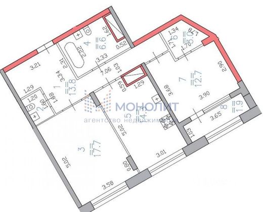 Продажа 2-комнатной квартиры 73,4 м², 10/21 этаж