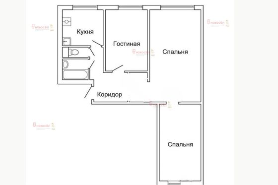 Продажа 3-комнатной квартиры 59,2 м², 1/5 этаж