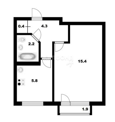 Продажа 1-комнатной квартиры 28,1 м², 4/5 этаж