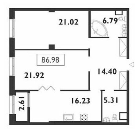 Продажа 2-комнатной квартиры 87 м², 4/8 этаж