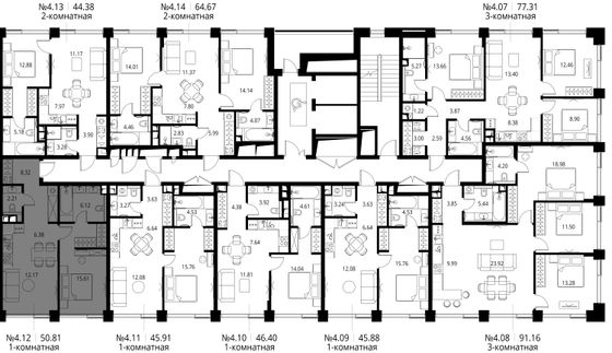 Продажа 1-комнатной квартиры 50,8 м², 4/10 этаж