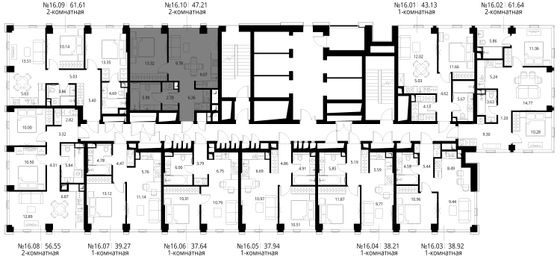 Продажа 2-комнатной квартиры 47,2 м², 16/48 этаж