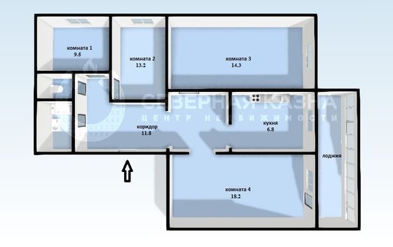 Продажа 4-комнатной квартиры 78,2 м², 1/10 этаж