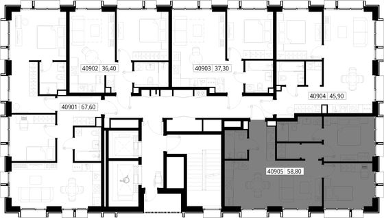 Продажа 2-комнатной квартиры 58,8 м², 9/15 этаж