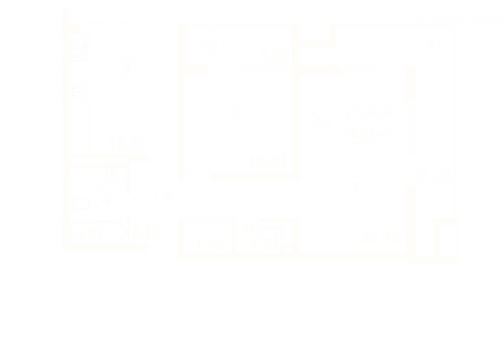 Продажа 2-комнатной квартиры 72,5 м², 9/9 этаж