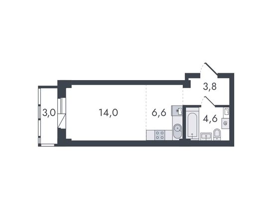 Продажа квартиры-студии 32 м², 1/16 этаж