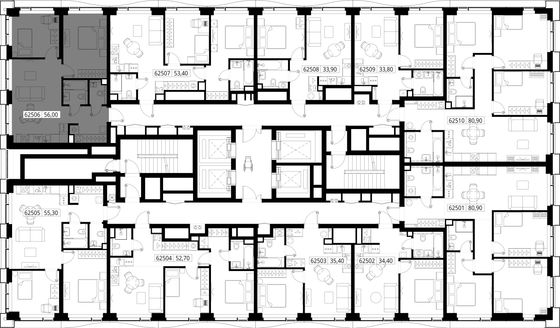 Продажа 2-комнатной квартиры 56 м², 25/48 этаж