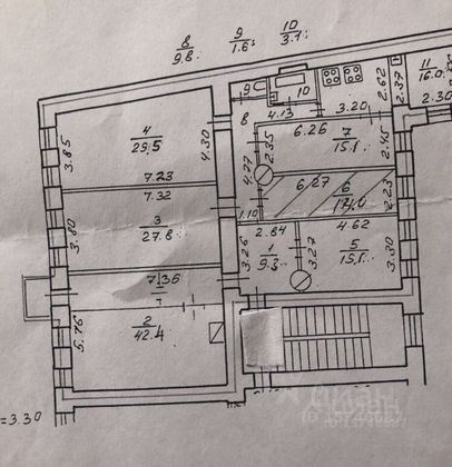 Продажа многокомнатной квартиры 183 м², 3/4 этаж