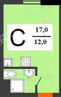 Продажа 1-комнатной квартиры 17 м², 3/10 этаж