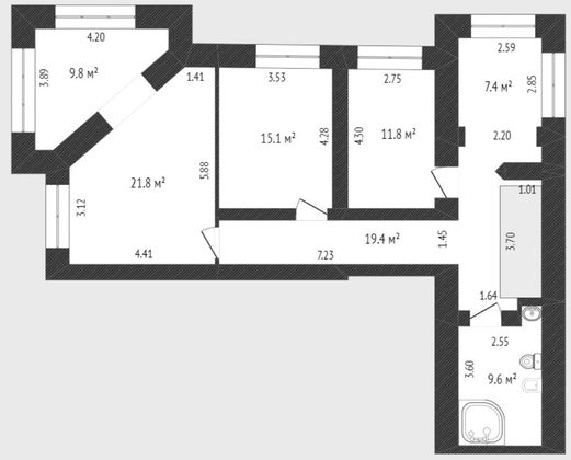 Продажа многокомнатной квартиры 190,4 м², 5/10 этаж