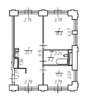 Продажа 3-комнатной квартиры 70,9 м², 4/10 этаж