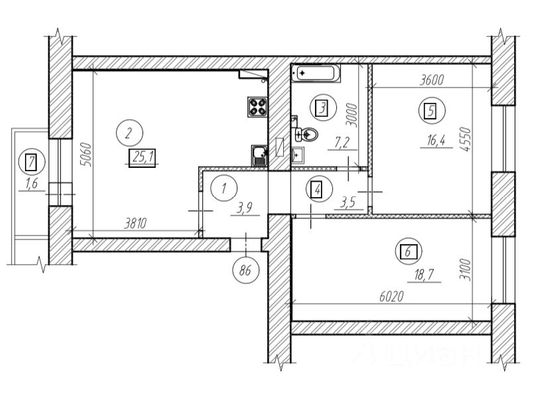 Продажа 3-комнатной квартиры 74,8 м², 5/5 этаж