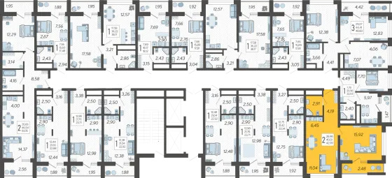 Продажа 2-комнатной квартиры 43 м², 18/19 этаж