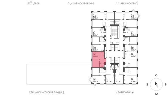 Продажа 1-комнатной квартиры 35,9 м², 21/30 этаж