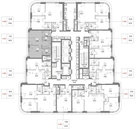 Продажа 1-комнатной квартиры 38,7 м², 43/53 этаж