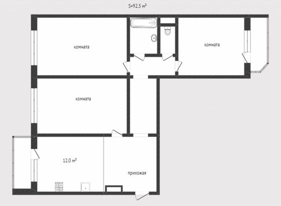 Продажа 3-комнатной квартиры 92,7 м², 9/14 этаж
