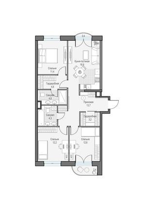 Продажа 3-комнатной квартиры 88,1 м², 12/28 этаж