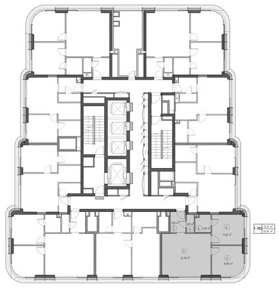 Продажа 2-комнатной квартиры 55,3 м², 42/53 этаж