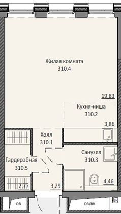Продажа квартиры-студии 34,5 м², 7/16 этаж