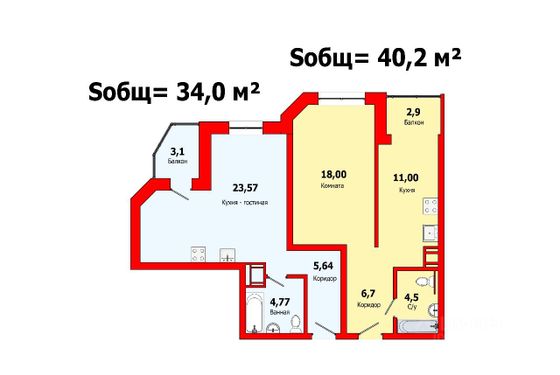 Продажа квартиры-студии 34,4 м², 14/24 этаж