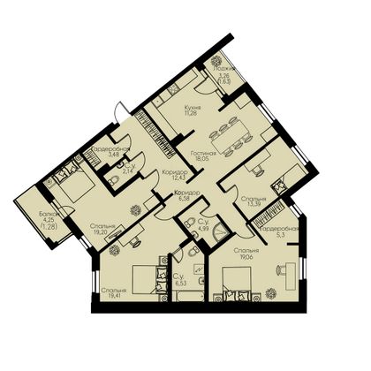 Продажа 4-комнатной квартиры 144,8 м², 11/11 этаж