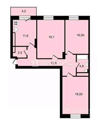Продажа 3-комнатной квартиры 88,8 м², 16/17 этаж