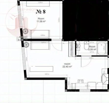 Продажа 2-комнатной квартиры 38 м², 2/3 этаж