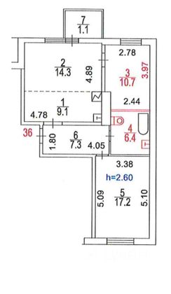 Продажа 3-комнатной квартиры 65,6 м², 10/17 этаж