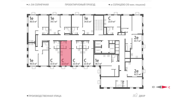 Продажа квартиры-студии 22 м², 24/24 этаж