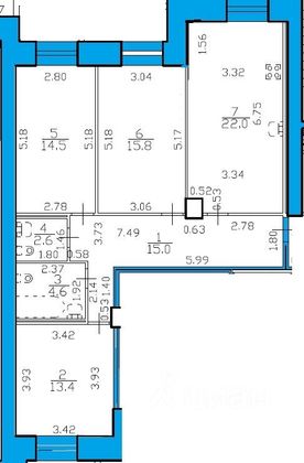 Продажа 3-комнатной квартиры 87,9 м², 1/17 этаж