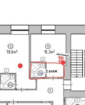 Продажа квартиры-студии 15,3 м², 1/6 этаж