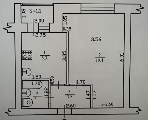 Продажа 1-комнатной квартиры 34,3 м², 4/5 этаж