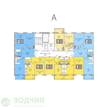 Продажа 2-комнатной квартиры 65 м², 1/9 этаж