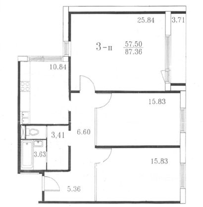 Продажа 3-комнатной квартиры 87,2 м², 5/10 этаж