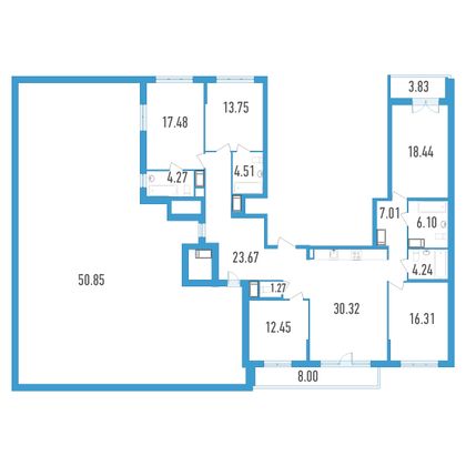 Продажа многокомнатной квартиры 224,4 м², 14/18 этаж