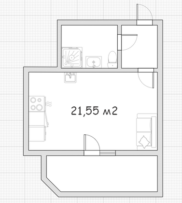 Продажа квартиры-студии 21,6 м², 17/25 этаж