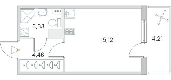 Продажа квартиры-студии 24,2 м², 4/4 этаж