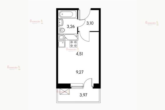 Аренда 1-комнатной квартиры 25 м², 19/23 этаж