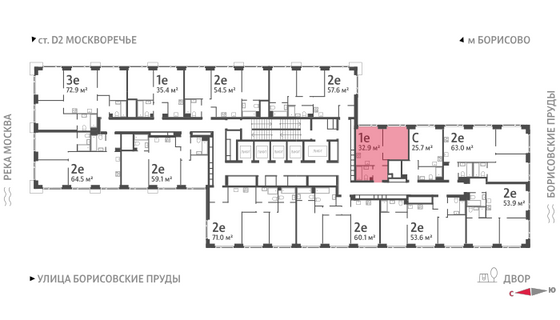 Продажа 1-комнатной квартиры 32,9 м², 26/52 этаж