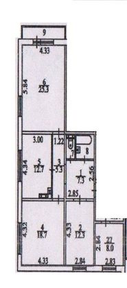 Продажа 3-комнатной квартиры 93,9 м², 6/10 этаж