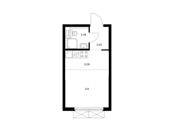 Продажа квартиры-студии 20,1 м², 7/33 этаж