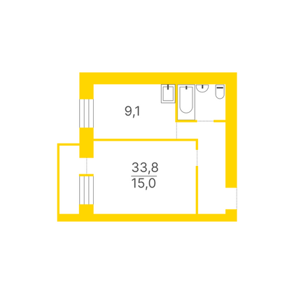 Продажа 1-комнатной квартиры 31,8 м², 2/3 этаж