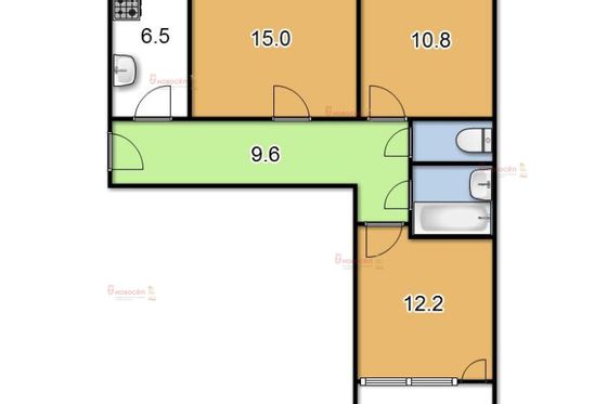 Аренда 3-комнатной квартиры 59 м², 7/9 этаж