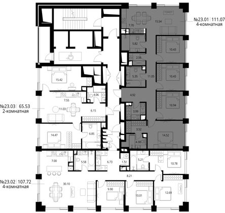 Продажа 4-комнатной квартиры 111,1 м², 23/24 этаж