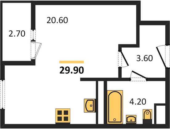 Продажа квартиры-студии 29,9 м², 12/29 этаж