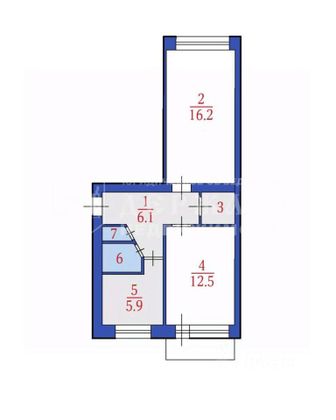 Продажа 2-комнатной квартиры 47 м², 2/5 этаж