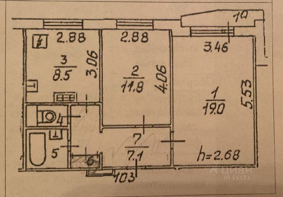 Продажа 2-комнатной квартиры 52 м², 9/17 этаж