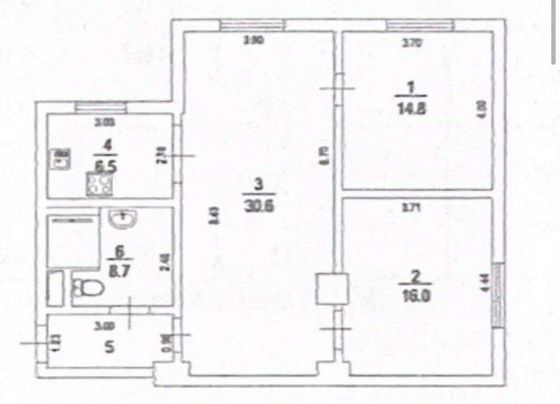 Продажа 3-комнатной квартиры 80 м², 2/5 этаж