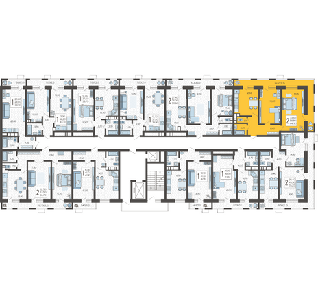 Продажа 2-комнатной квартиры 64,5 м², 7/12 этаж