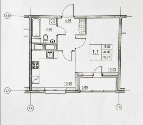 Продажа 1-комнатной квартиры 34 м², 4/24 этаж